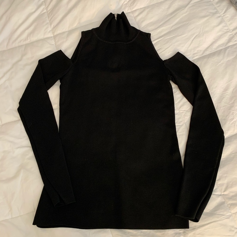White House Black Market Knit Cold Shoulder Top